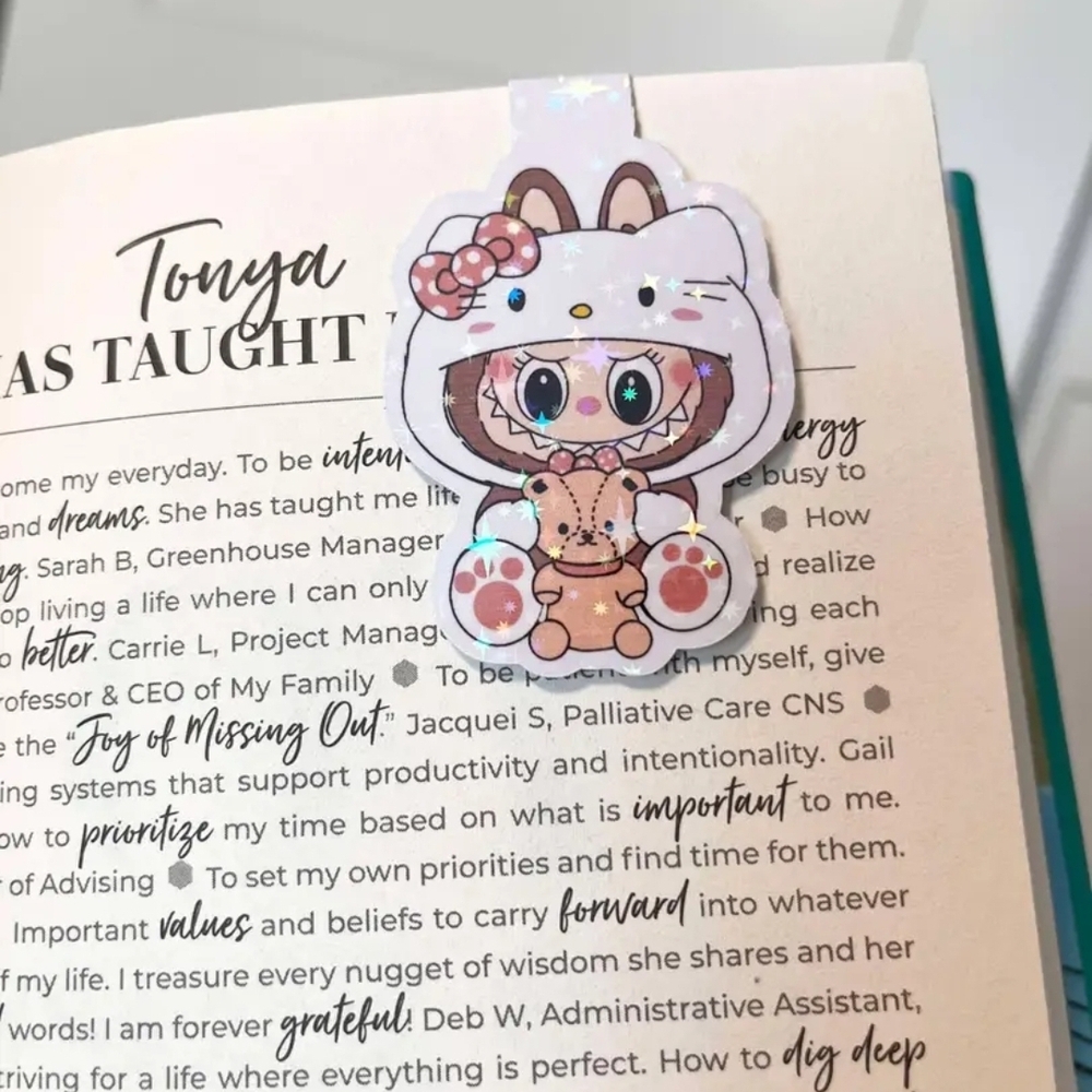 Magnetic Kitty Labubu Teddy Bookmark - Picture 3 of 3